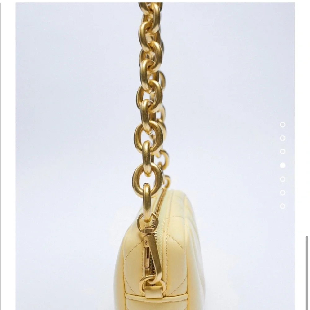 ZARA unique bag in bag Shoulder bag in gorgeous yellow with Gold chain 🔥🔥🔥 - Picture 8 of 11